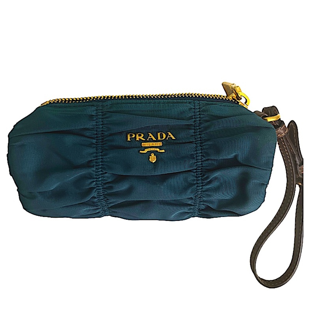 Vintage Prada pouch wristlet Tessuto Gaufre with original authenticity cards